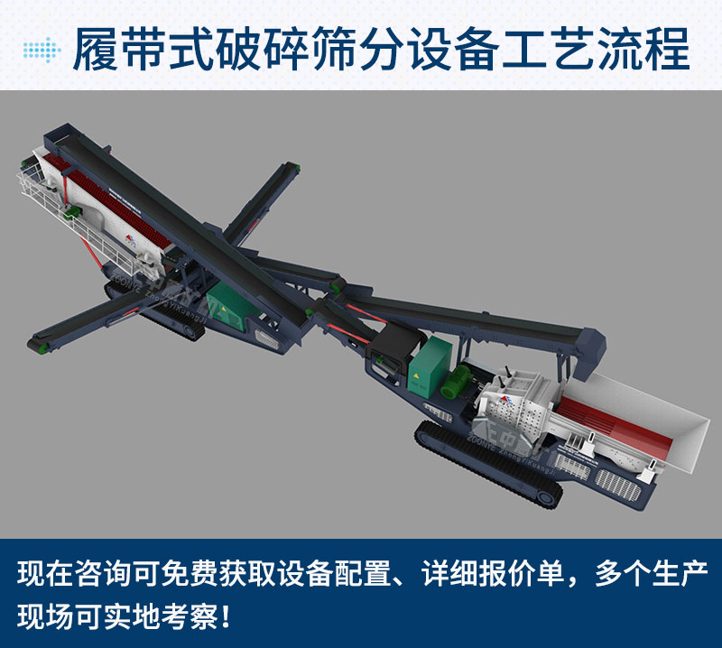 履帶式破碎篩分站工藝流程